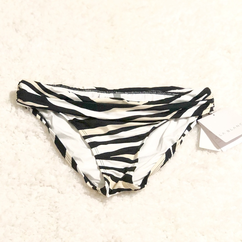 🆕 La Blanca black & white striped bikini bottoms